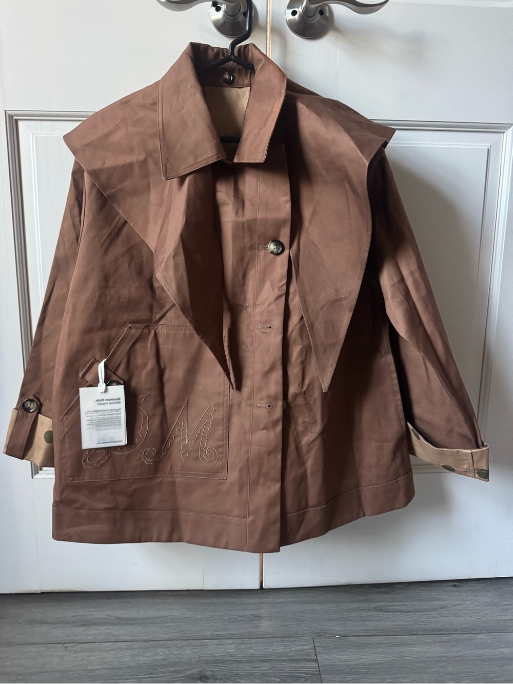 Reversible Jerry Crop Trench Coat - Camel Spot - Picture 2 of 5